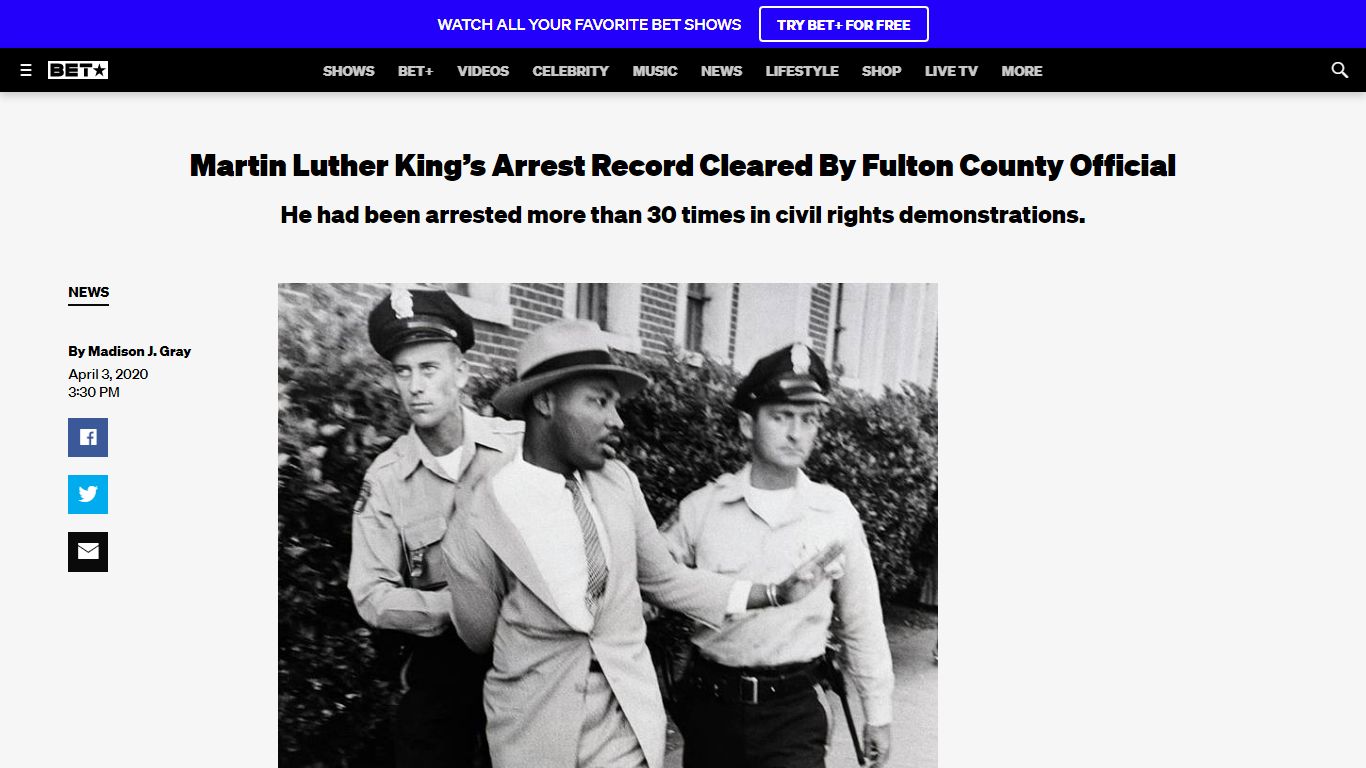 Martin Luther King’s Arrest Record Cleared By Fulton County Official ...